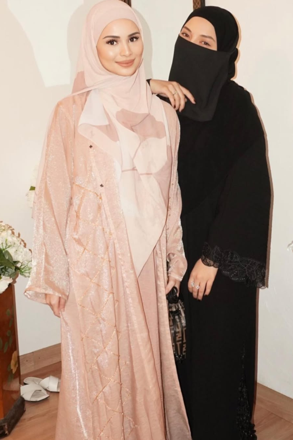 Shimmer Luxe Organza Abaya Set